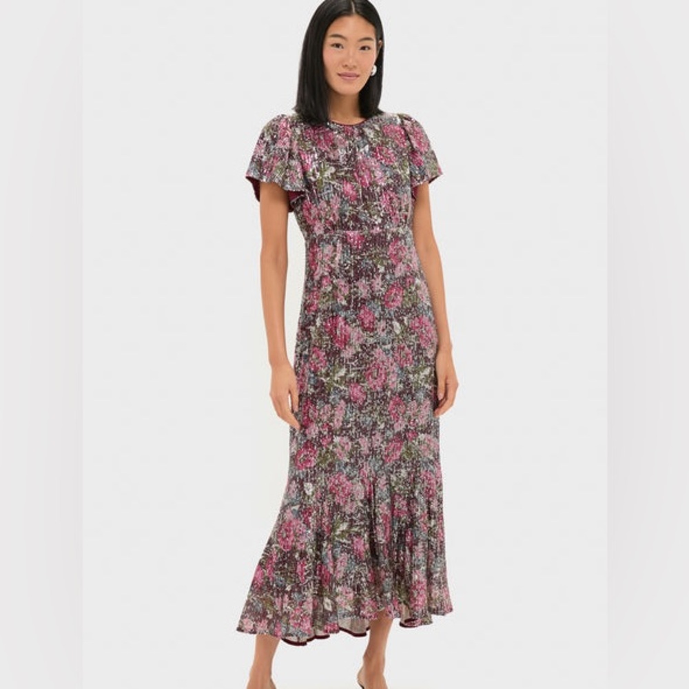 TUCKERNUCK Floral Sequin Elodie Dress Size Small